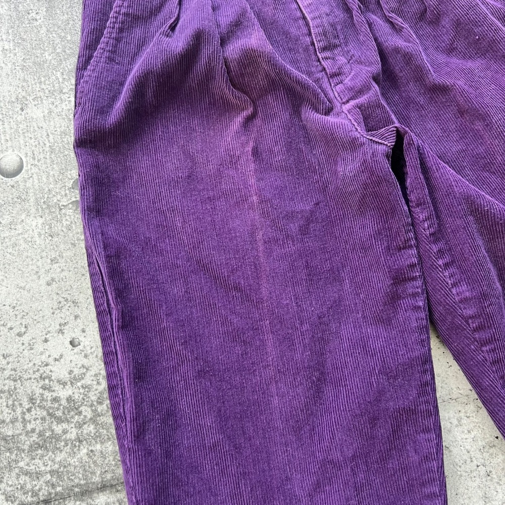 Vintage L.L. Bean Pants Women 10 Purple Corduroy High Rise Outdoors 80s 90s - Picture 4 of 9